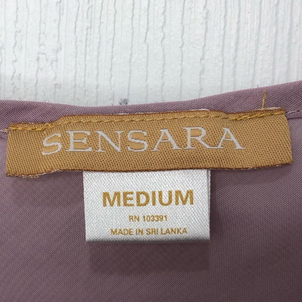 Sensara dusty pink sheer tank blouse with adjustable straps, size medium - Picture 9 of 14